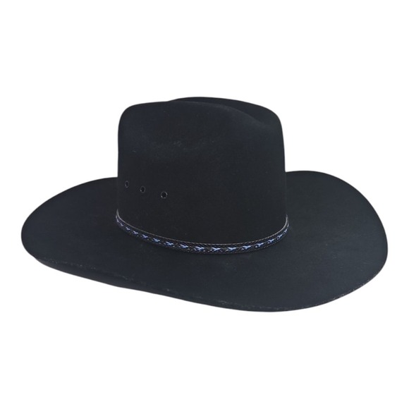 Bailey Black Unisex Adults Solid Cowboy Hat 100% Wool‎ Size 7 Made In USA